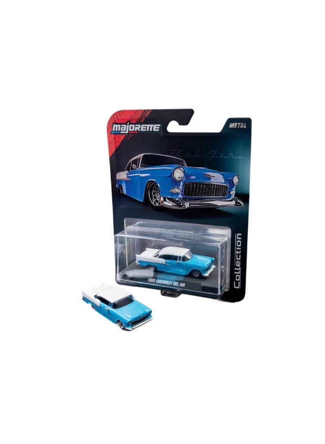 Majorette Metal Collection 1955 Chevrolet Bel Air Die-Cast Car (1:64, Blue) - Image 1