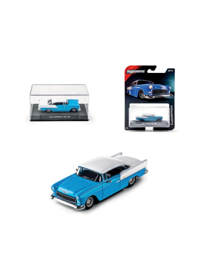 Majorette Metal Collection 1955 Chevrolet Bel Air Die-Cast Car (1:64, Blue) - Image 2