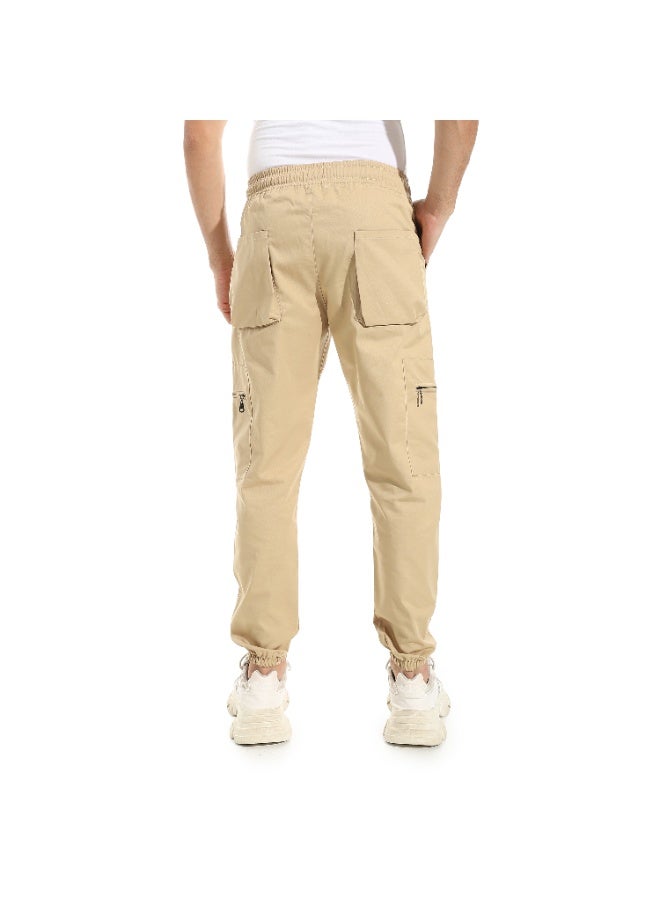 سيزار بنطلون رجالي جبردين مزود بجيوب وسوستة جانبية - Image 3