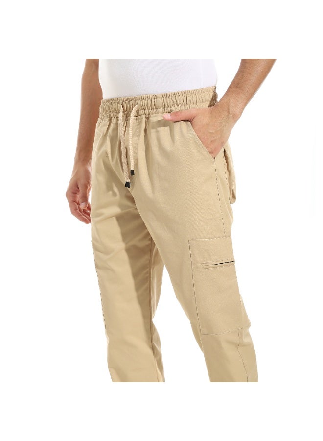 سيزار بنطلون رجالي جبردين مزود بجيوب وسوستة جانبية - Image 4