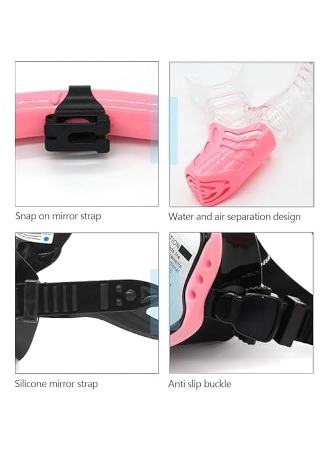 Generic Snorkel Mask Set Snorkeling Gear Dry Snorkel Set and Mask Kids Adults Anti Fog 180 Degree Seaview with Mesh Bag, Scuba Diving Swimming Training Equipment Men Women - Image 3
