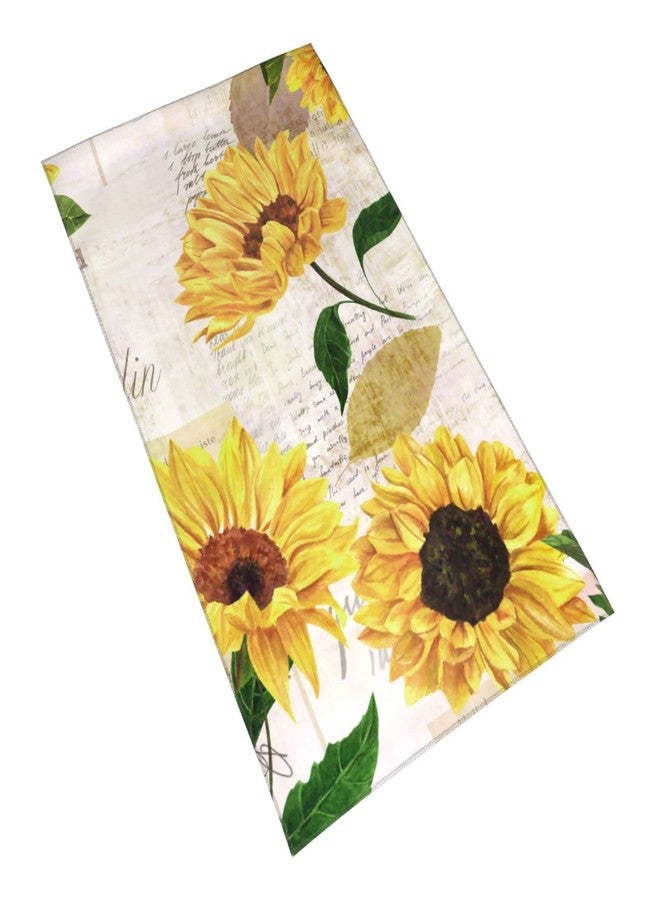 COVASA Sunflower Hand Towels for Bathroom Set of 2,Vintage Yellow Floral Towels Ultra Soft Absorbent Decorative Small Bath Towels Washcloth Kitchen Guest Fingertip Towel for Hotel,Spa,Gym 15.7"x27.5" - Image 2