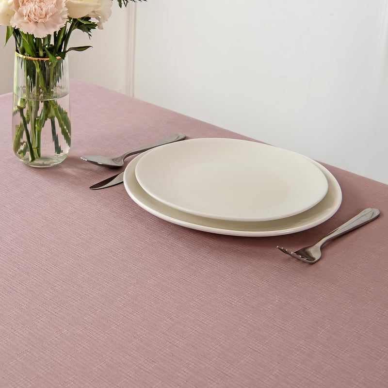 maxmill Square Tablecloth Slubby Texture Stain Resistant Waterproof Wrinkle Resistant Washable Soft Table Cloth, Decorative Fabric Table Cover for Dining Room Dinner Party, 52 x 52 Inch, Dusty Pink - Image 3