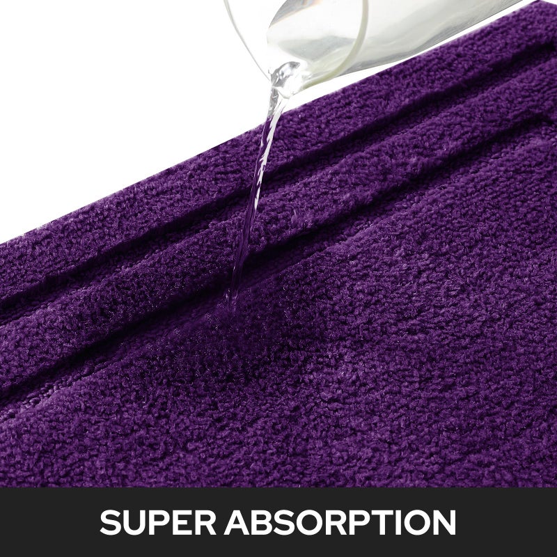 HOMEIDEAS Purple Bathroom Rugs Sets, 2 Piece Super Soft and Absorbent Non Slip Microfiber Machine Washable Bath Mats for Purple Bathroom Decor, 20" x 32" + 16" x 24" - Image 3