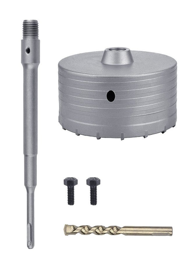 منشار ثقب خرساني GUICGOC مقاس 160 مم / 6.3 بوصة مع قضيب توصيل ساق SDS Plus بطول 220 مم، وأسنان من كربيد التنجستن (7.7 مم × 4 مم) منشار ثقب أسمنت للخرسانة والطوب والجدران والحجر (160 مم (6.3 بوصة)) - Image 2