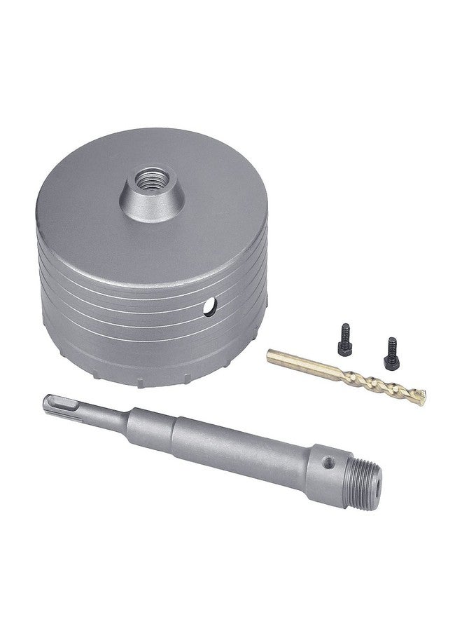 منشار ثقب خرساني GUICGOC مقاس 160 مم / 6.3 بوصة مع قضيب توصيل ساق SDS Plus بطول 220 مم، وأسنان من كربيد التنجستن (7.7 مم × 4 مم) منشار ثقب أسمنت للخرسانة والطوب والجدران والحجر (160 مم (6.3 بوصة)) - Image 5