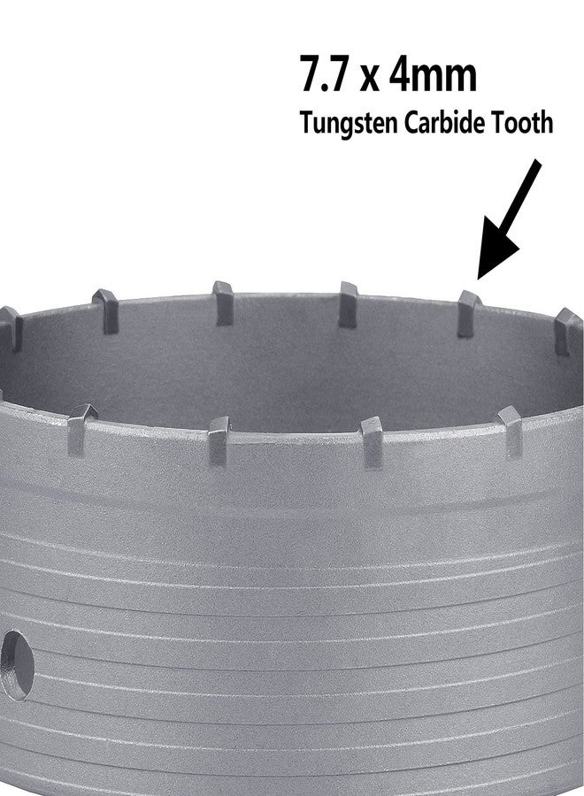 منشار ثقب خرساني GUICGOC مقاس 160 مم / 6.3 بوصة مع قضيب توصيل ساق SDS Plus بطول 220 مم، وأسنان من كربيد التنجستن (7.7 مم × 4 مم) منشار ثقب أسمنت للخرسانة والطوب والجدران والحجر (160 مم (6.3 بوصة)) - Image 4