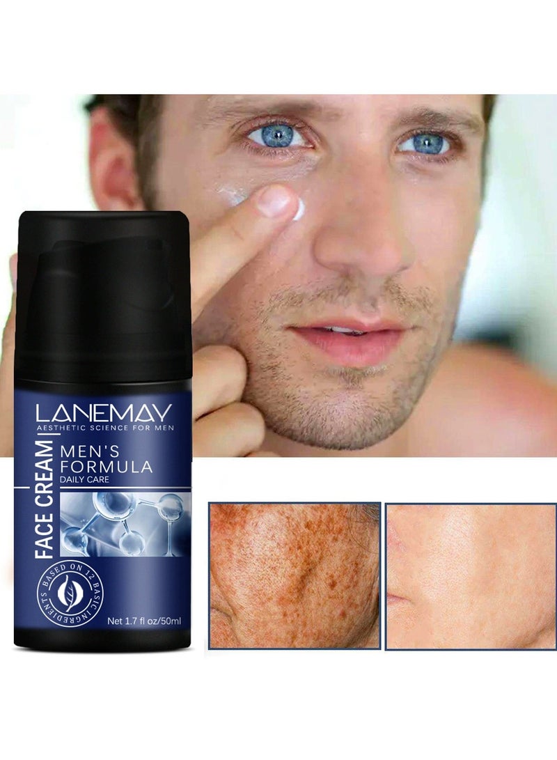 LANEMAY Men Face Cream Deep Nourishing Anti Wrinkle Eye Bag Remover Dark Spot Corrector Moisturizer for Soothing and Brightening Skin - Image 1