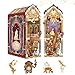 Tonecheer DIY Book Nook Kit for Adults 3D Wooden Puzzle Music Booknook Miniature Dollhouse Fairy Tale Bookend Bookshelf Decor with Dust Cover and LED Lights Gifts Beast and Beauty - Image 2