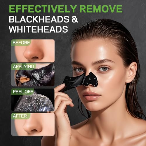 AMOADO Blackhead Remover Peel Off Face Mask Black Mask Tea Tree Oil Serum Duo Set 2in1 Deep Cleansing and Pore Tightening Charcoal Face Mask Peel Off Blackheads Removal BLACK2 - Image 3