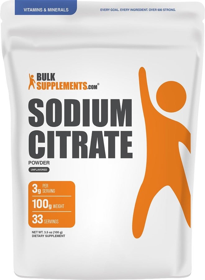 بالك سابلمنتس مسحوق سترات الصوديوم من BulkSupplements.com - سترات الصوديوم من الدرجة الغذائية، مستحلب، محسن للنكهة - خالٍ من الغلوتين، 3 غرام لكل حصة، 100 غرام (3.5 أونصة) (عبوة واحدة) - Image 1