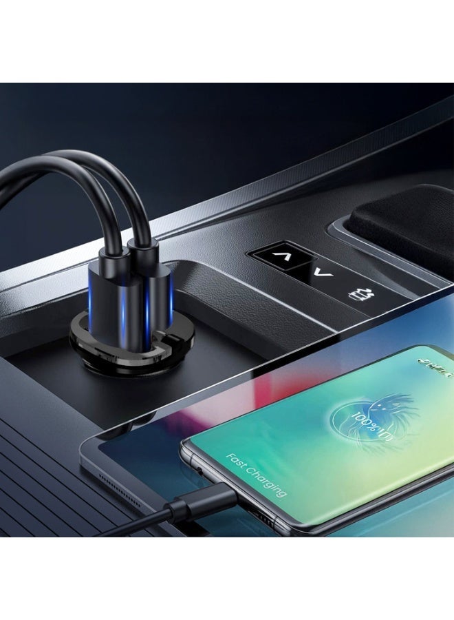ليفيلو شاحن سيارة 38 واط بمنفذين USB-A وType-C شحن سريع بتقنية PD3.0 وQC3.0 هيكل معدني مدمج من سبائك الزنك كروز - Image 2