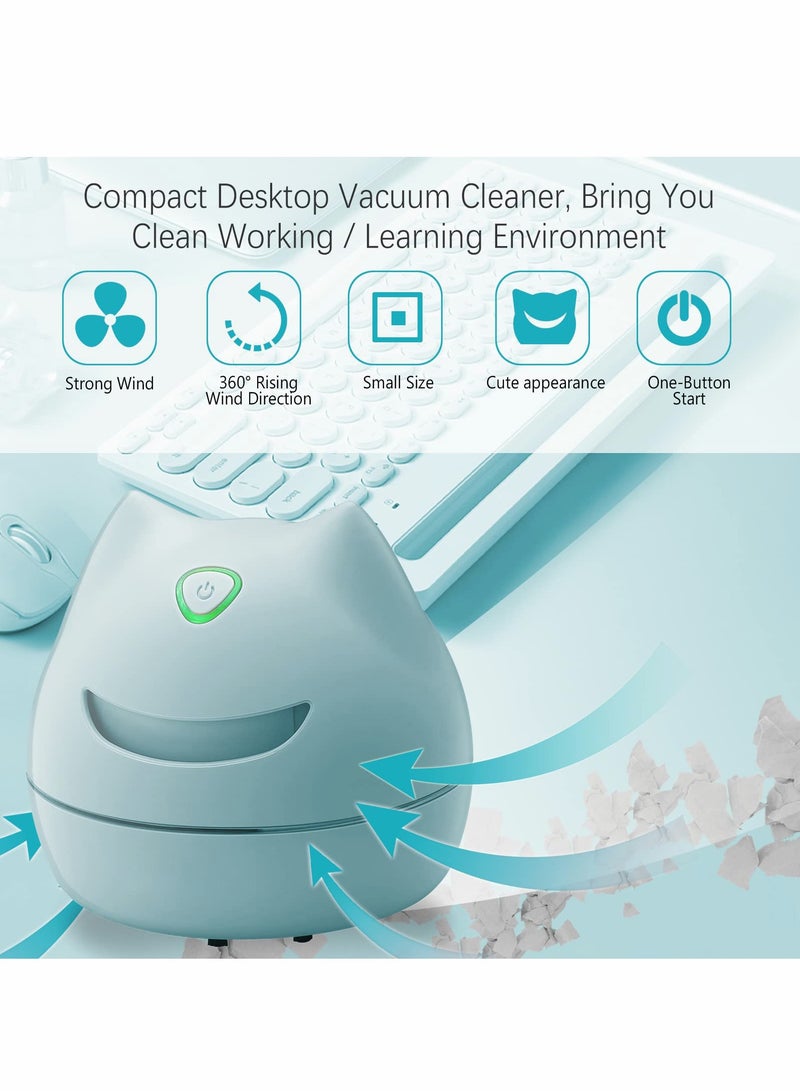 Excefore Desktop Vacuum Cleaner, Upgraded Mini Desk Vacuum with USB Charging and Cleaning Brush, High Efficiency Detachable Table Vacuum Cleaner Design for Cleaning Crumbs, Eraser Residue - Image 4