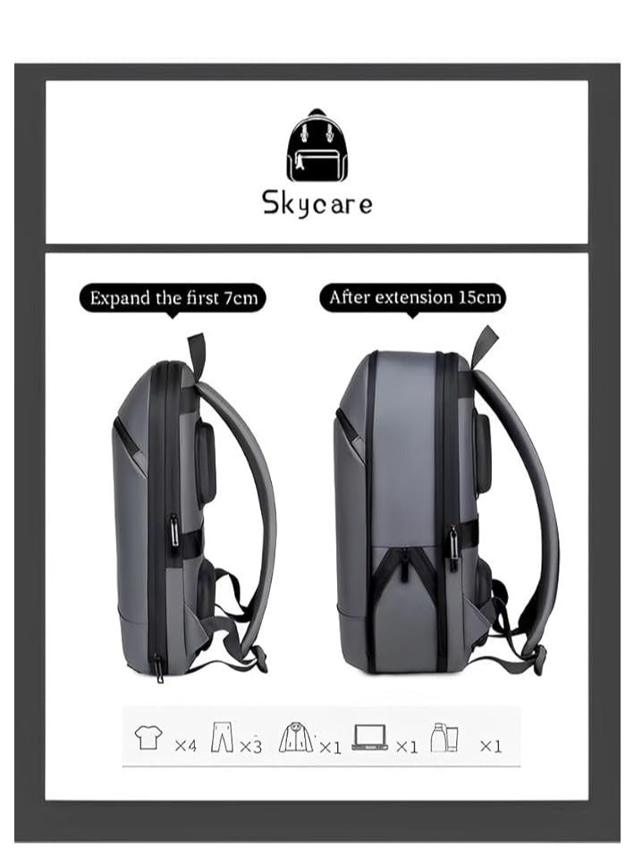 Skycare Business Travel Waterproof Backpack, Multi-functional Large Capacity Expandable Computer Bag for Handheld or Shoulder Carry - Image 4