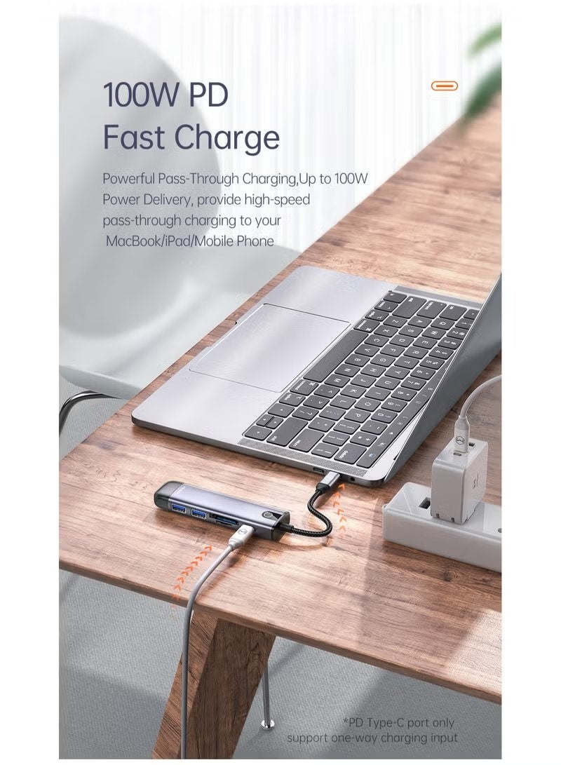 Mcdodo 6-in-1 USB-C Hub Multiport Type-C Dock with 4K HDMI, SD/TF Card Reader, 3x USB 3.0 Ports, High-Speed Data Transfer Adapter for MacBook Pro/Air M1 M2 M3, iPad Pro, iPhone 15/16, Galaxy S24 Ultra Silver - Image 5