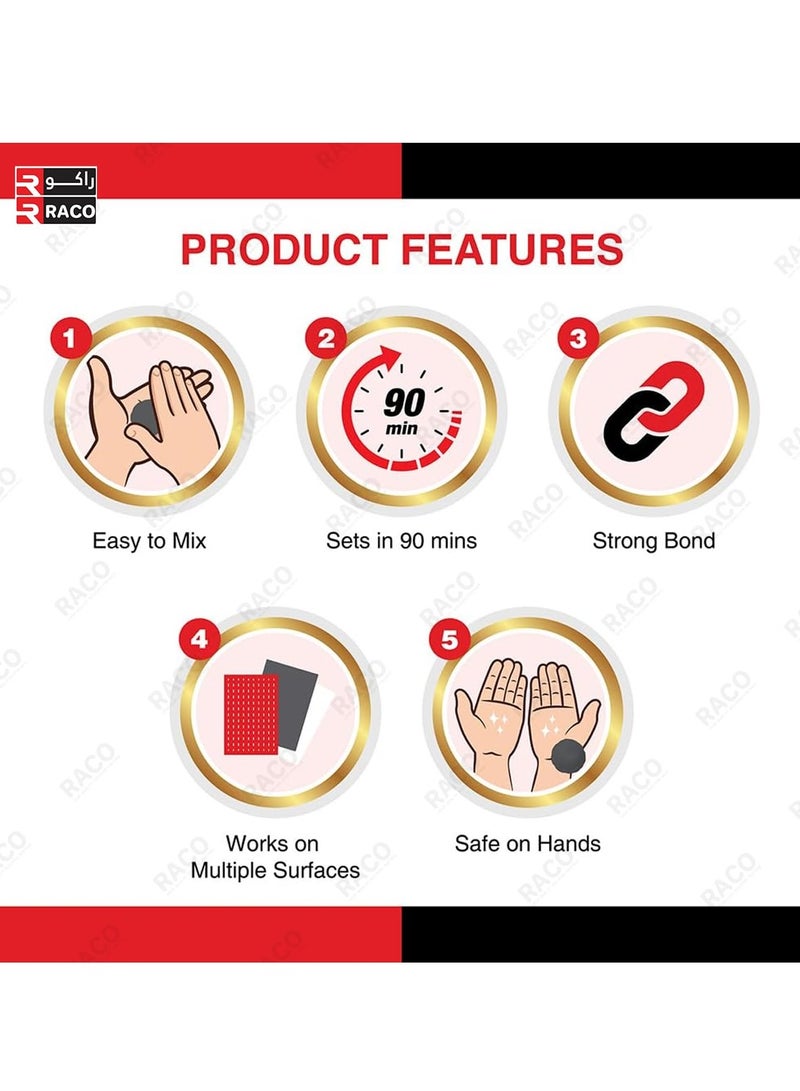 RACO M-seal General Purpose Epoxy Compound For Leakage, Bonding, Gap Filling and Repairing 100G Pack of 10  - Image 3