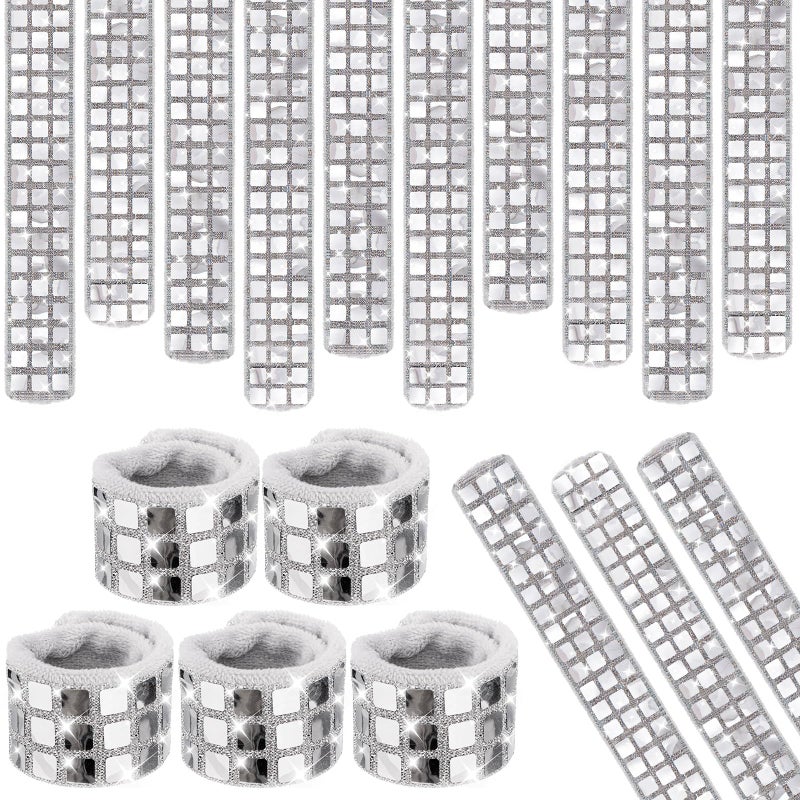 Sonwyoung 18 Pcs Disco Party Favors Sequin Disco Slap Bracelet 70s 80s 90s Bachelorette Bridal Birthday Retro Theme Party Shower Supplies - Image 3