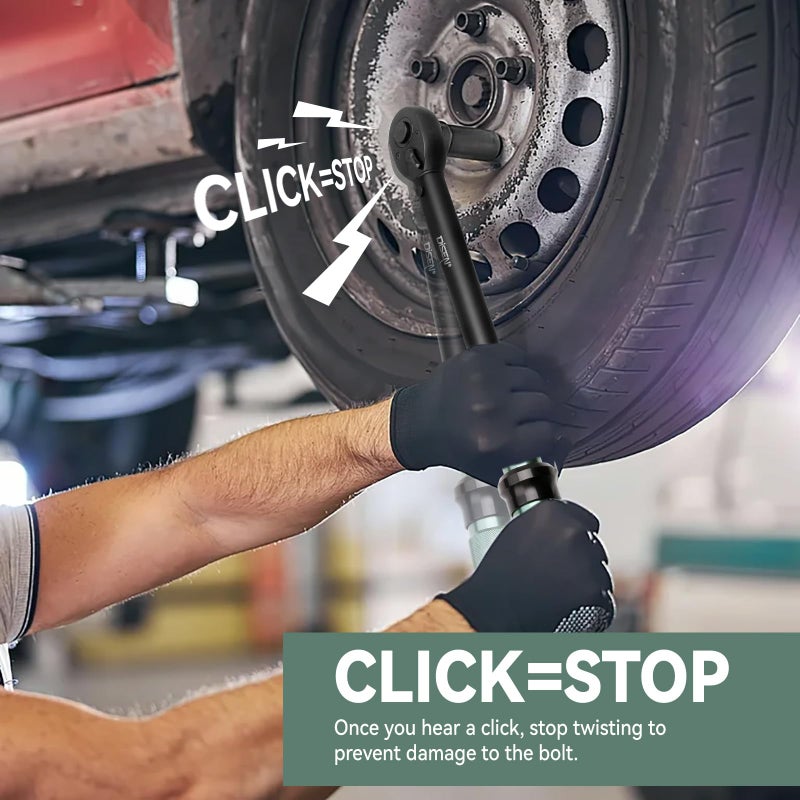 DISEN 9PCS Click Torque Wrench Set 1/4" 3/8" 1/2" Drive 20-220 In.lb, 5-45 Ft.lb, 10-170 Ft.lb with 6 Adapters, Â±3% Accuracy, 72-Tooth, Dual Scale, Storage Case for Bike, Motorcycle, Car, Truck Repair - Image 5