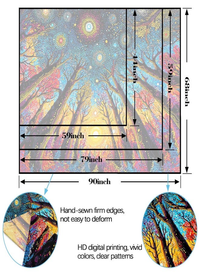 Kanuyee Trippy Glowing Tree Wall Tapestry, Hippie Forest Tapestries for Room Decor, Vibrant Tapestry 80x60 Inch - Image 5