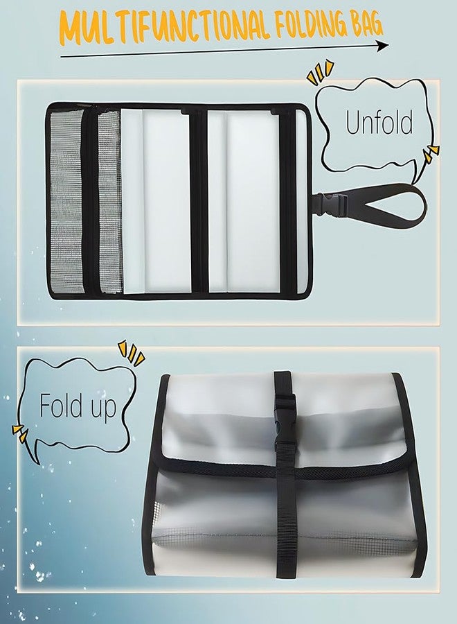 TREALDATE Travel Hanging Toiletry Bag for Men Women Travel Kit Shaving Bag Waterproof Large Makeup Bag Wash Bag Makeup Organizer Cosmetic Case for Bathroom Shower Clear Black - Image 3