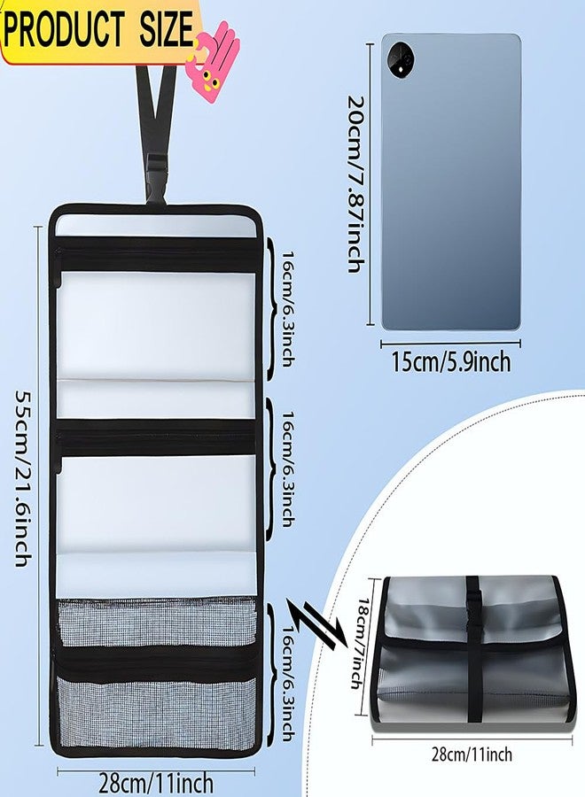 TREALDATE Travel Hanging Toiletry Bag for Men Women Travel Kit Shaving Bag Waterproof Large Makeup Bag Wash Bag Makeup Organizer Cosmetic Case for Bathroom Shower Clear Black - Image 4
