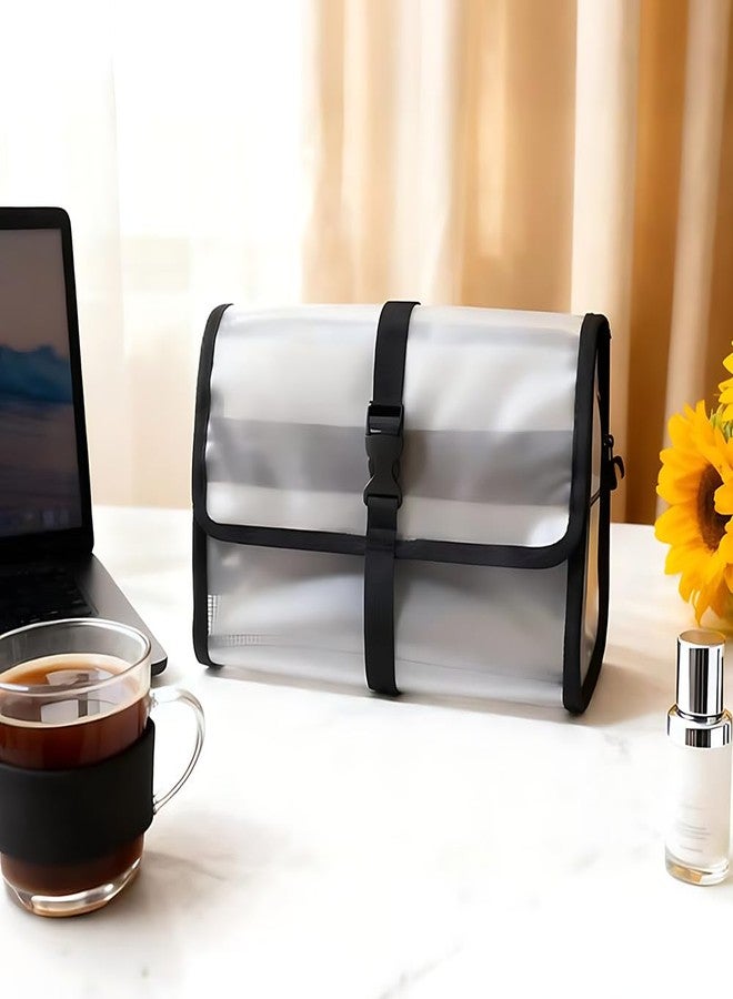 TREALDATE Travel Hanging Toiletry Bag for Men Women Travel Kit Shaving Bag Waterproof Large Makeup Bag Wash Bag Makeup Organizer Cosmetic Case for Bathroom Shower Clear Black - Image 2
