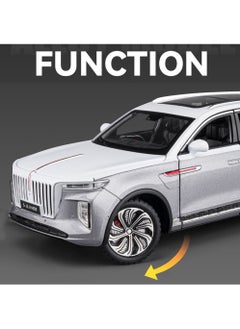 Swift 1:24 Scale Hongqi E-HS9 Toy Cars, Diecast Model Luxury Metal Car, Zinc Alloy Pull Back with Front and Back Lights, Open Door, Off-Road Real Suspensions, Panoramic Sunroof  - Image 5
