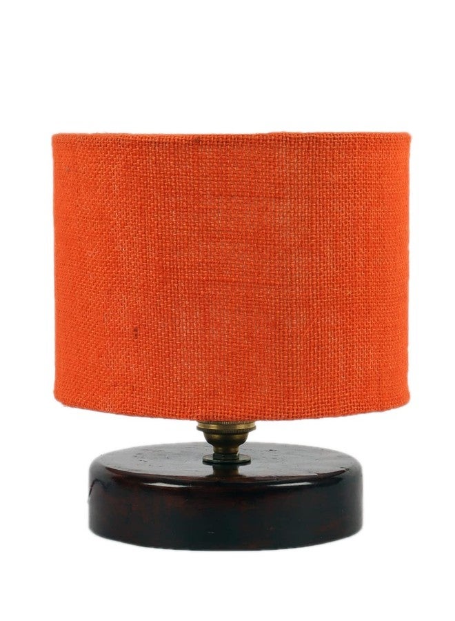 Devansh Orange Jute Table lamp with Wood Brown Base - Image 5