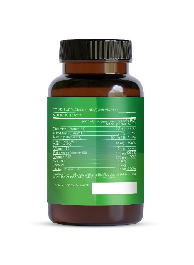 Vitabay Vitamin B Complex - 180 vegan tablets - Image 3