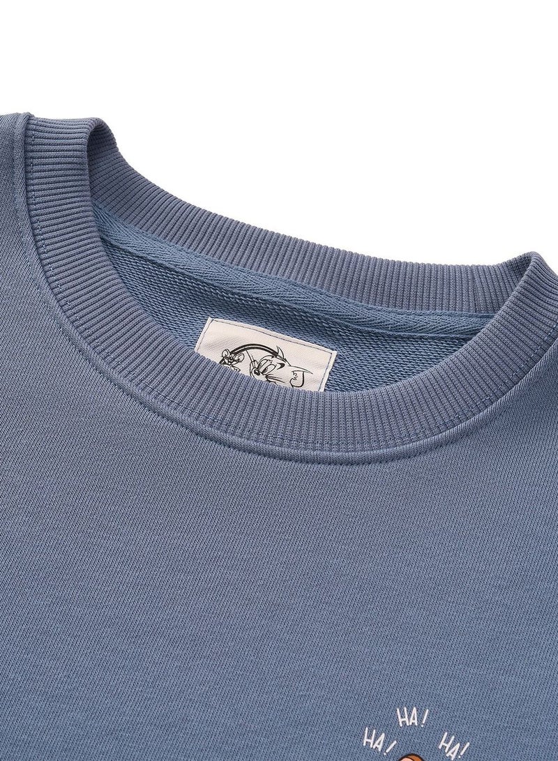 GIORDANO Men's Relaxed Fit Long Sleeve Tom & Jerry French Terry Sweatshirt - Image 3