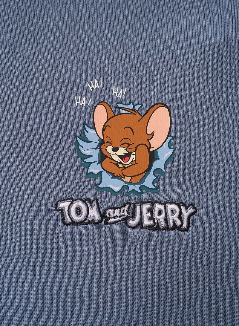 GIORDANO  Men's Relaxed Fit Long Sleeve Tom & Jerry French Terry Sweatshirt for Men | Best Price UAE