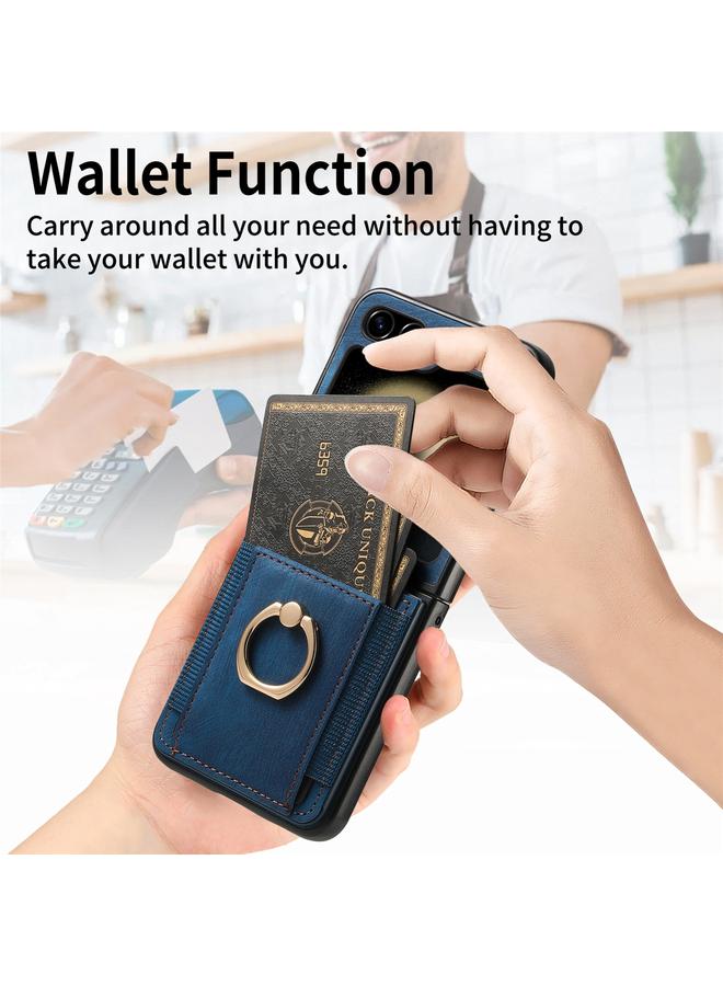 S-TOP Case For Samsung Galaxy Z Flip6 5G Retro Skin-feel Ring Multi-card Wallet Phone Case - Image 3