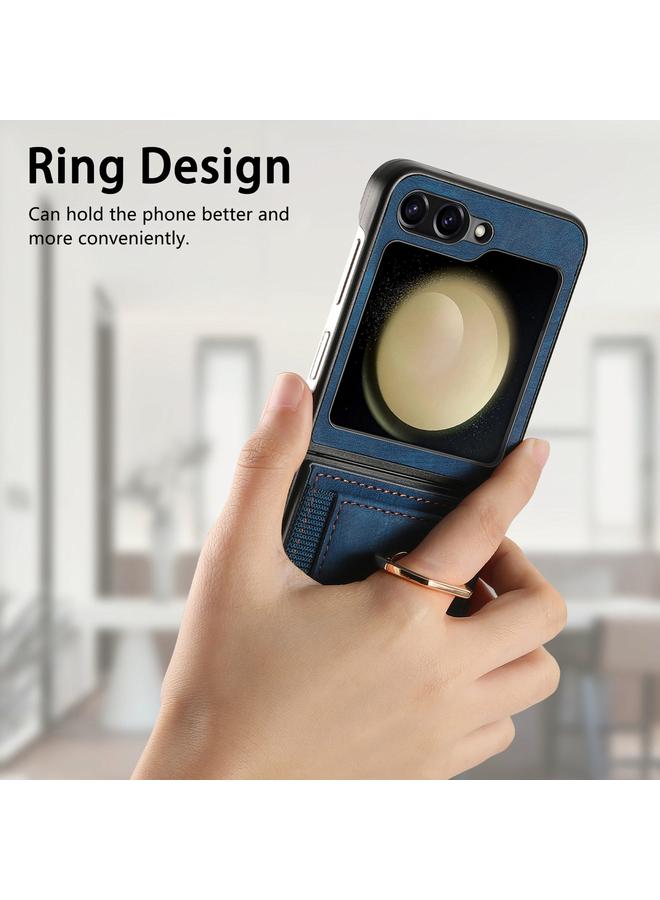 S-TOP Case For Samsung Galaxy Z Flip6 5G Retro Skin-feel Ring Multi-card Wallet Phone Case - Image 5