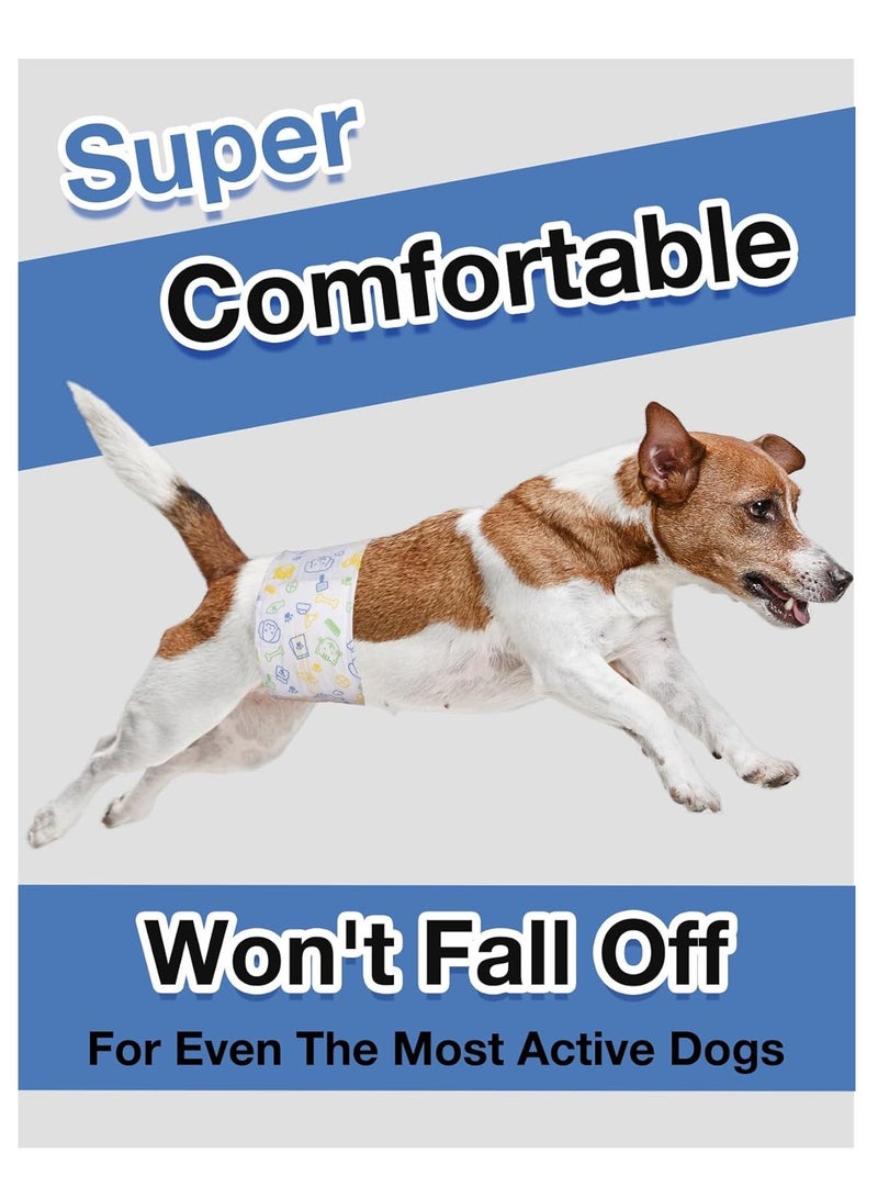 MissTiara حفاضات ذكور الكلاب القابلة للتصرف - 20 قطعة أغطية ذكور الكلاب فائقة الامتصاص للكلاب الصغيرة إلى الكبيرة، 360 ° مقاومة للتسرب مع مؤشر الرطوبة الحجم M، الوزن الموصى به: 8-12 كجم - Image 4
