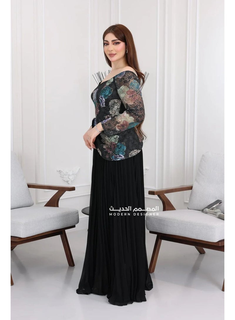 المصمم الحديث فستان مناسبات فاخر بتصميم يجمع بين الأناقة والفخامة، مثالي للمناسبات والحفلات يتميز الفستان بتصميم فريد من براند المصمم الحديث - Image 2
