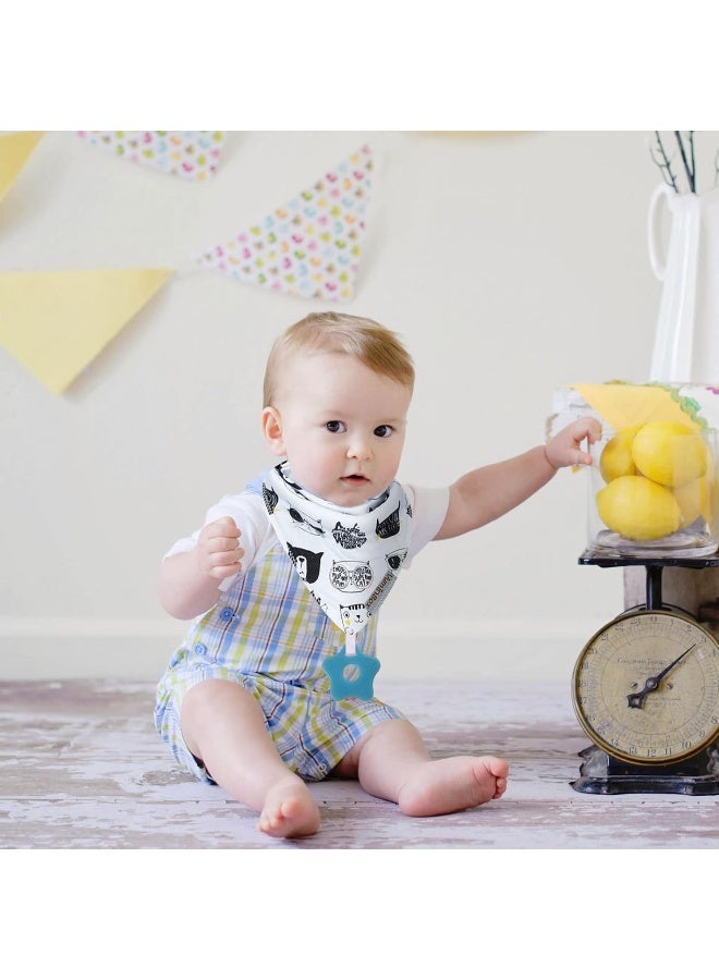 Vuminbox Baby Bandana Drool Bibs 6-Pack and Teething Toys 6-Pack Made with 100% Organic Cotton, Absorbent and Soft Unisex - Image 2