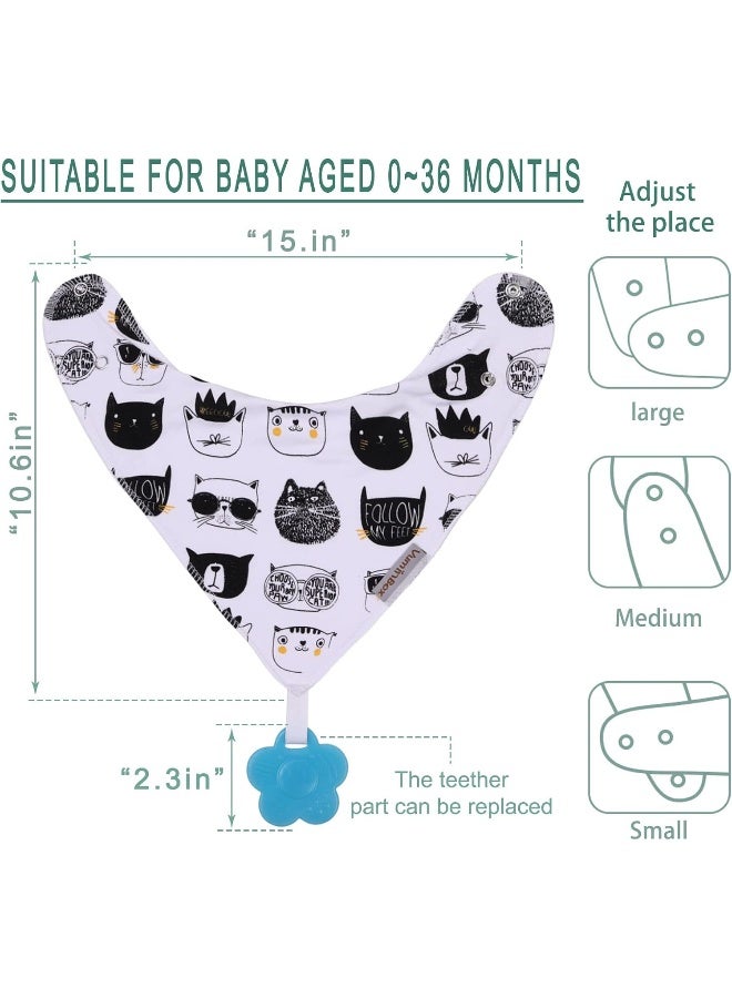 Vuminbox Baby Bandana Drool Bibs 6-Pack and Teething Toys 6-Pack Made with 100% Organic Cotton, Absorbent and Soft Unisex - Image 5