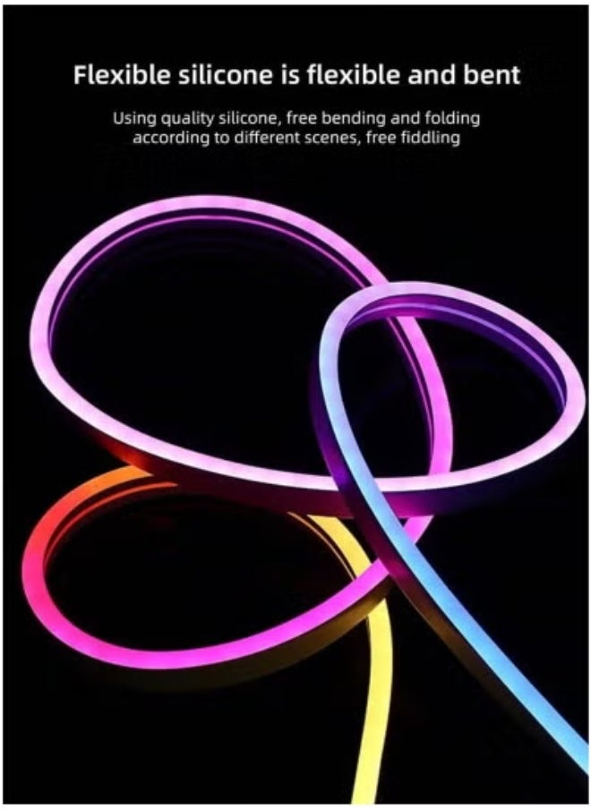 JAJEEK - LED Neon RGB Magic Light 5M Bluetooth LED Strip – Flexible, Color-Changing Smart LED Lights with App & Remote Control | Customizable Ambiance Lighting for Home, Bedroom, Party, Gaming Setup & Décor | Easy to Install & Energy Efficient - Image 1