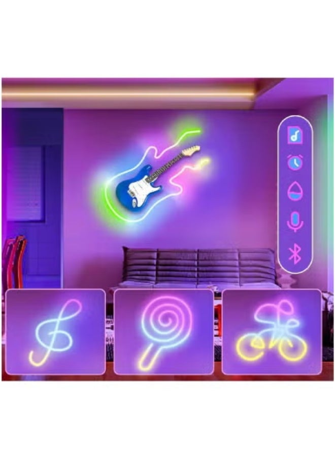 JAJEEK - LED Neon RGB Magic Light 5M Bluetooth LED Strip – Flexible, Color-Changing Smart LED Lights with App & Remote Control | Customizable Ambiance Lighting for Home, Bedroom, Party, Gaming Setup & Décor | Easy to Install & Energy Efficient - Image 1