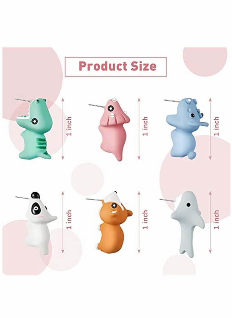 SYOSI - Earrings, Cute Animal Earring, Handmade Alloy Clay Stud Earrings, 3D Cartoon, Dinosaur Shark, Animal Stud Earring, for Kids, Girls, Women 6 Pairs - Image 1