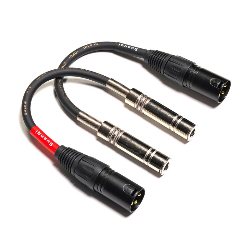 Suanqi WJSTN XLR 3-pin Male to Stereo 6.35 mm 1/4" TRS''Female Adapter Cable, Quarter-inch TRS to XLR 3-pin Dual Channel interconnect Cable 6in 2 Pack - Image 4