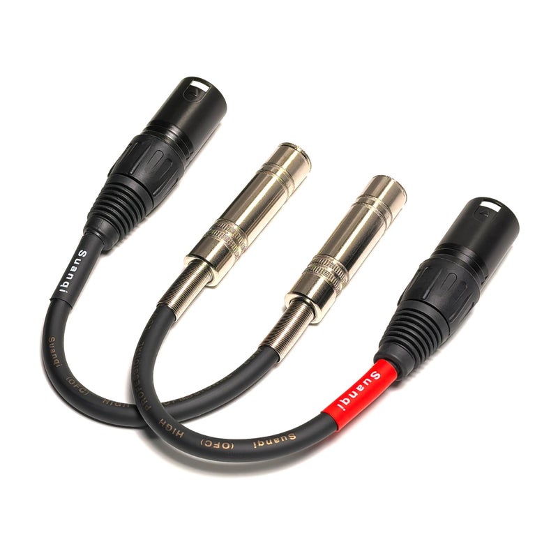 Suanqi WJSTN XLR 3-pin Male to Stereo 6.35 mm 1/4" TRS''Female Adapter Cable, Quarter-inch TRS to XLR 3-pin Dual Channel interconnect Cable 6in 2 Pack - Image 3