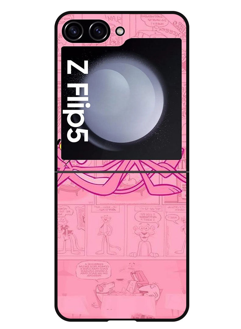 Theodor Protective Case Anti Scratch Shock Proof Bumper Cover For Samsung Galaxy Z Flip 5 Pink Panther - Image 1