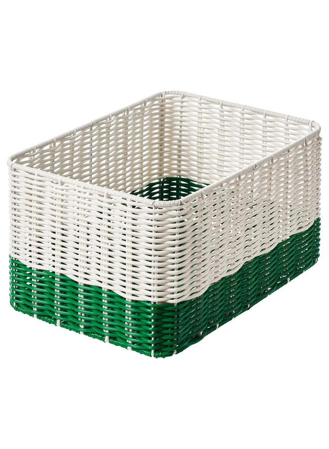 erorex Basket, White/Green, 25X35X19 Cm - Image 1