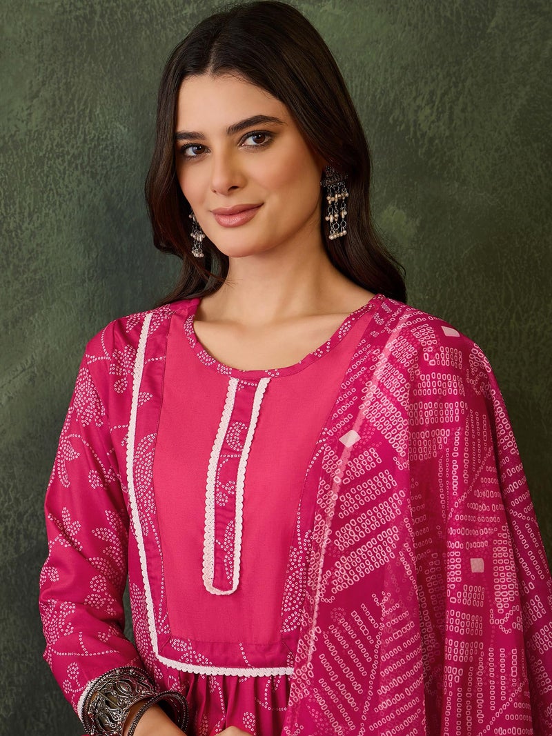 Naixa Women's Rayon Embroidered Flared Kurta with Pant and Dupatta Sets (NX2-722-Rani-XXL) - Image 5