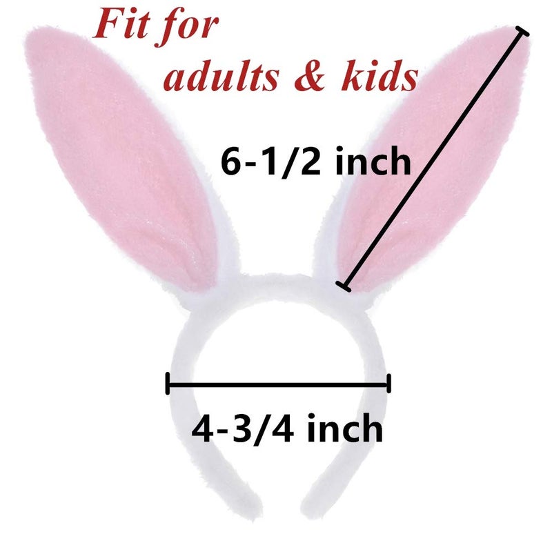 TopTie Easter Bunny Ears Headband for Adults & Kids, Plush Rabbit Hair Hoop Cosplay Costume - Image 3