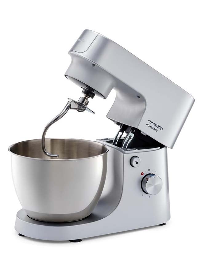 KENWOOD Stand Mixer Kitchen Machine HOMEBAKE, 5L Brushed Steel Bowl, K-Beater, Whisk, Dough Hook, Splash Guard, Variable Speed, Compact Design 5 L 1400 W KHH01.120SI Silver - Image 4