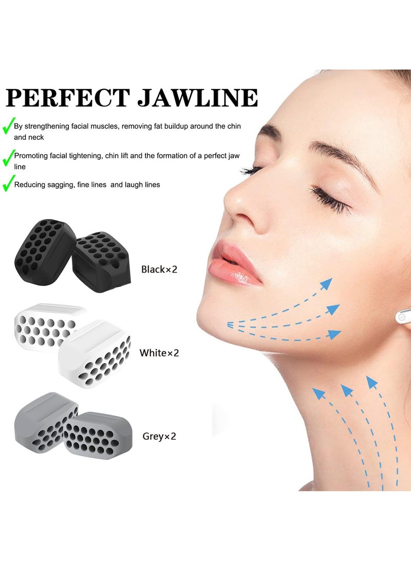 6 Pieces Of Mandibular Line Teeth Training For Men And Women, Enhancing Gums And Double Chin Exercise Device, Mandibular Exercise Mouth Ball, Black, White, Gray - Image 2