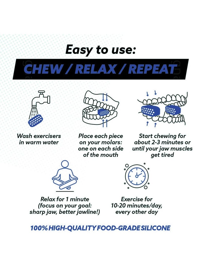 6 Pieces Of Mandibular Line Teeth Training For Men And Women, Enhancing Gums And Double Chin Exercise Device, Mandibular Exercise Mouth Ball, Black, White, Gray - Image 5