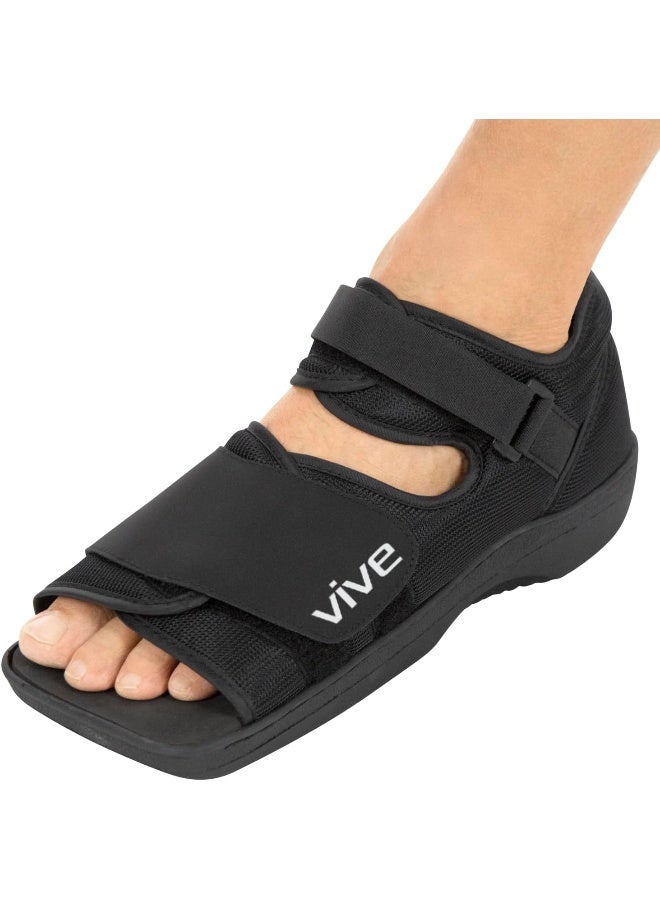 Vive Post Op Shoe Lightweight Medical Walking Boot With Adjustable Strap Post Injury Surgical Foot Cast Durable Square Toe Orthopedic Support Brace For Broken Bone Fracture Recovery Large: Men's (11 - 13) Women's (12+) - Image 1